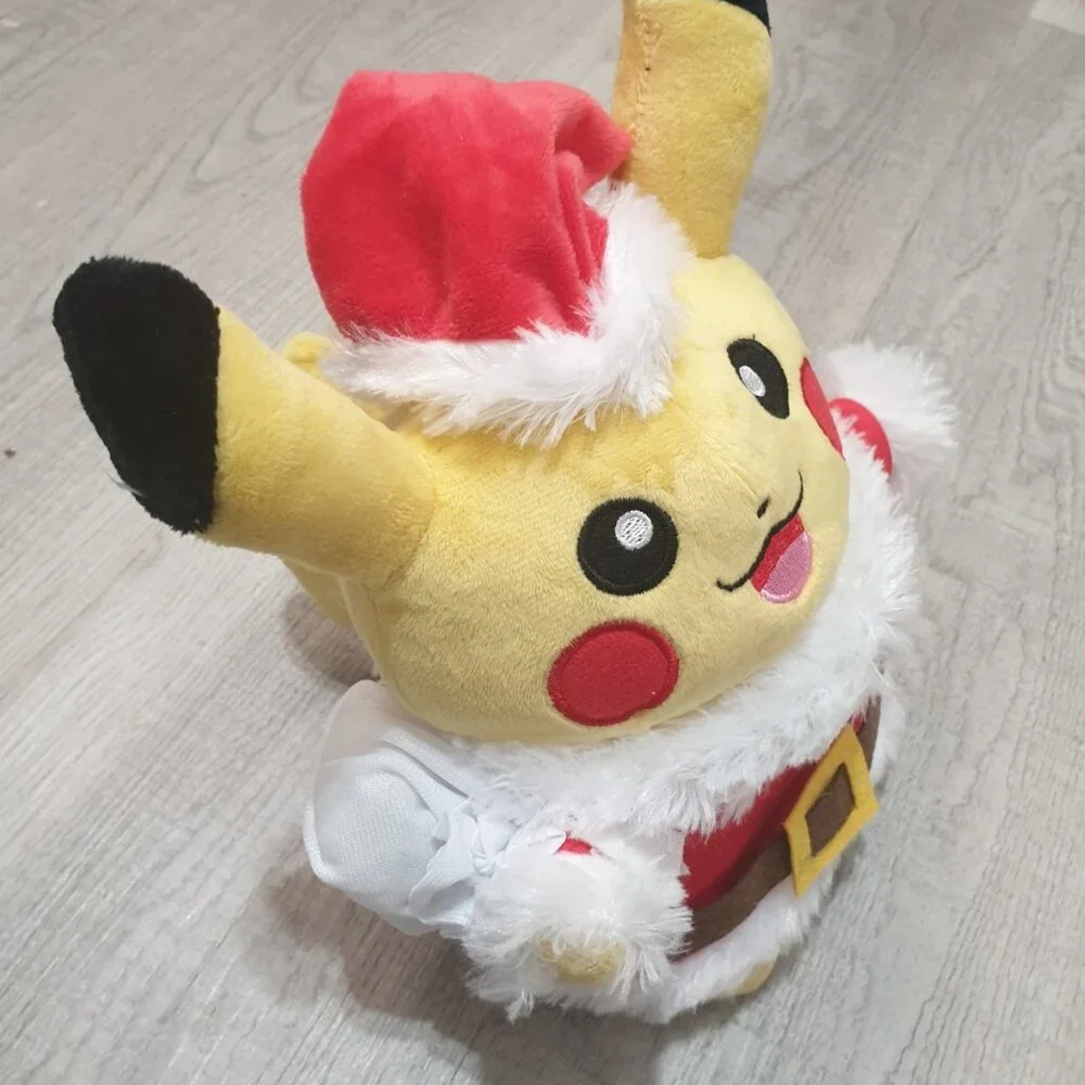 Pokemon Pikachu Plush Doll Figurine Christmas Santa Claus Outfit Kids Toy Gift